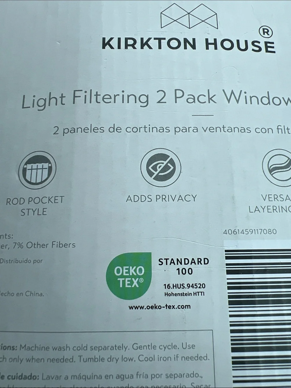 New in box Kirkton House  Light filtering 2 Pack Window Curtains 84”